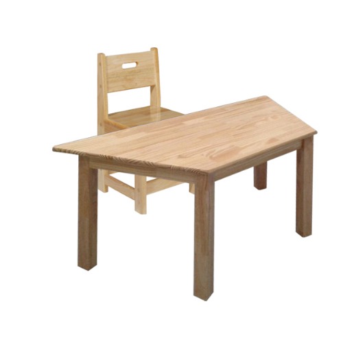 다각형 마름모 사다리꼴1조각1인 책상의자세트(고무/자작/자작합판)(고무나무의자)(W1100*D500)