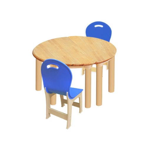 대형 고무나무 2조각 2인   책상의자세트(파랑 파스텔 의자)