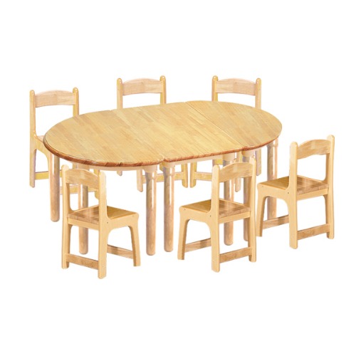 고무나무 3조각6인  책상의자세트(고무나무 의자)