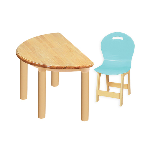 대형 고무나무 1조각1인   책상의자세트(옥색 파스텔 의자)