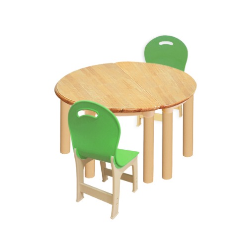 대형 고무나무 2조각 2인   책상의자세트(초록 파스텔 의자)