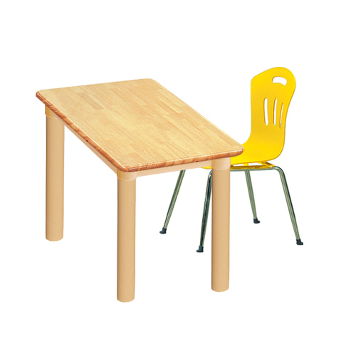 대형 고무나무 1조각1인 사각  책상의자세트(노랑 초등수강의자)