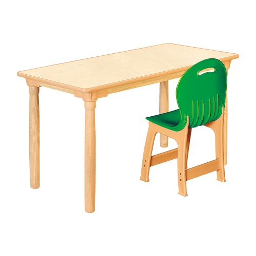 안전 자작합판 대형 사각 1조각 1인 책상의자세트(초록 파스텔의자)