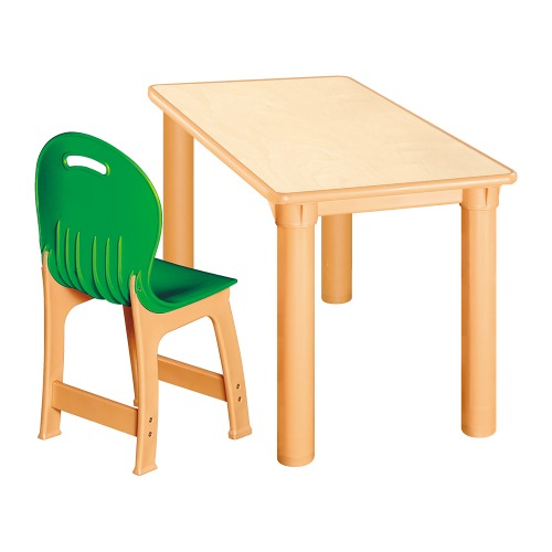 안전 자작합판 사각 1조각 1인 책상의자세트(초록 파스텔의자)