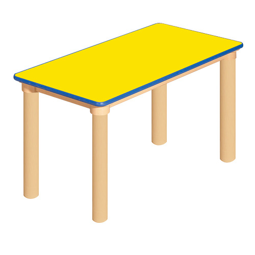 노랑 대형 안전 사각 1조각 책상