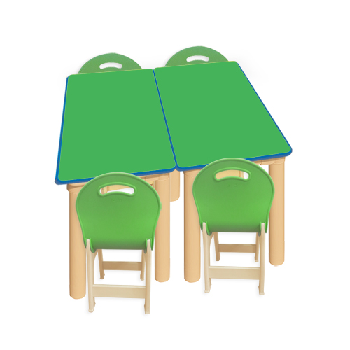 초록 안전 사각2조각 4인 책상세트