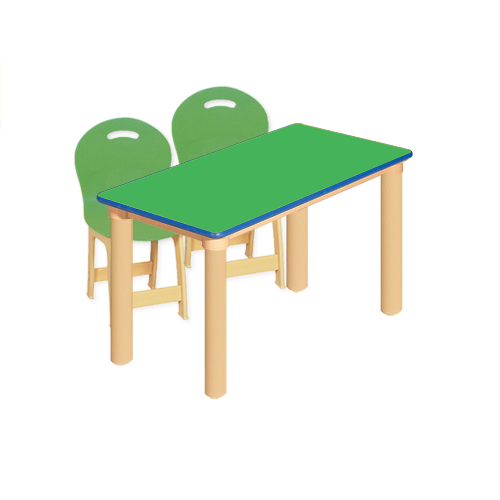 초록 안전 사각1조각 2인 책상세트