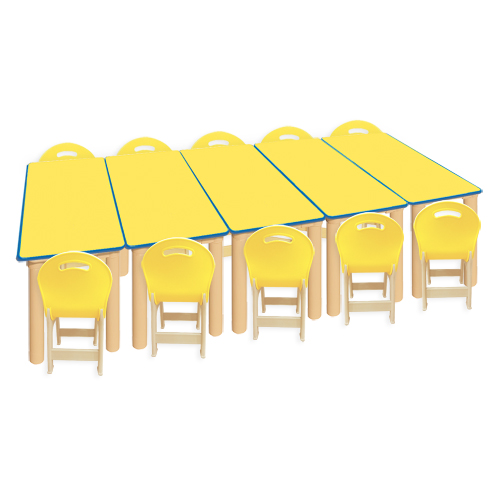 노랑 안전 사각5조각 10인 책상세트
